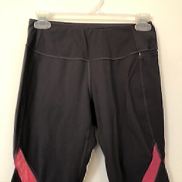 CALIA CARRIE UNDERWOOD Mid Rise Gray "Crop" Legging Pink Mesh Capri Active Small - Picture 3 of 10
